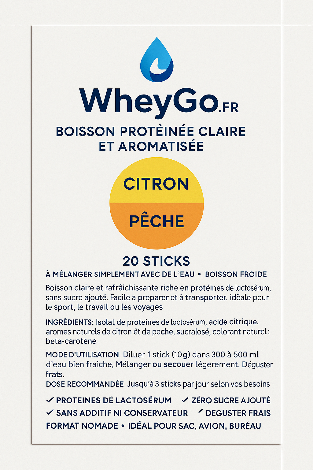 WheyGo Sticks Protéinés - Citron Pêche